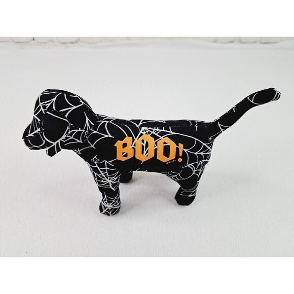 New Victoria’s Secret Pink Mini Halloween spiderweb pup Logo BOO! Dog 2022 - Picture 1 of 5